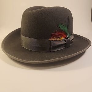 Stylish Black Fedora with Feather Accent